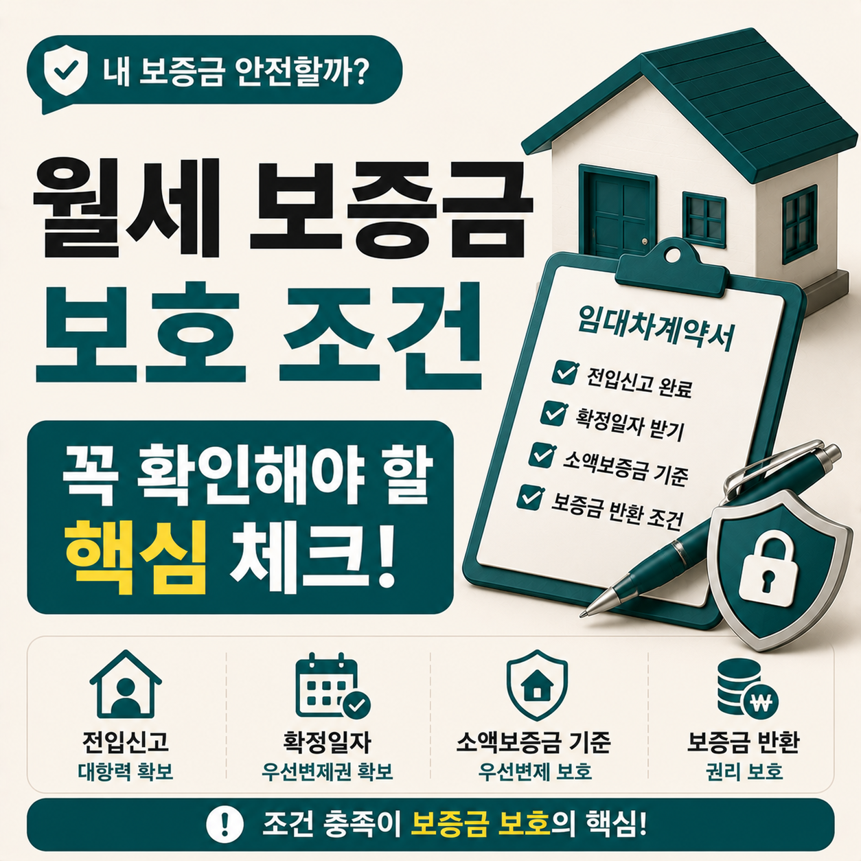 월세 계약 보증금 보호 조건 확인 안내