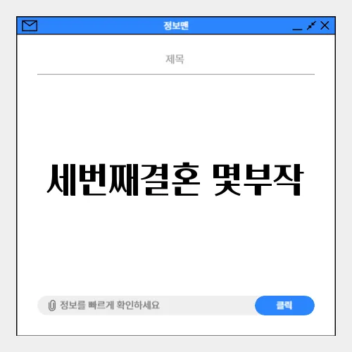 세번째결혼 몇부작