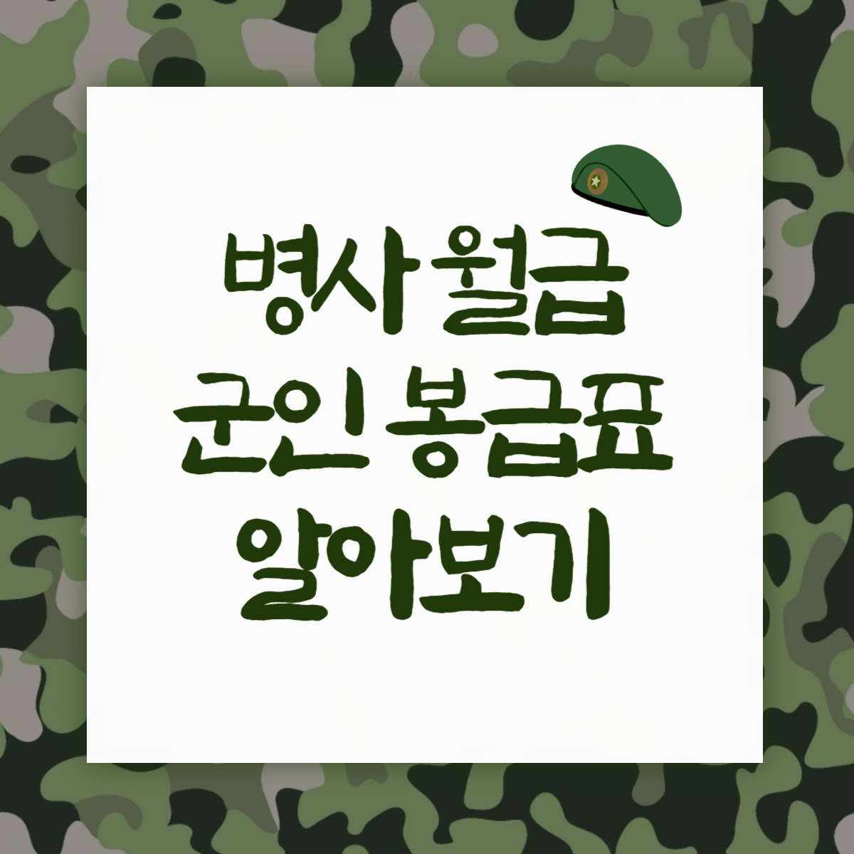 병사 월급 군인 봉급표 알아보기