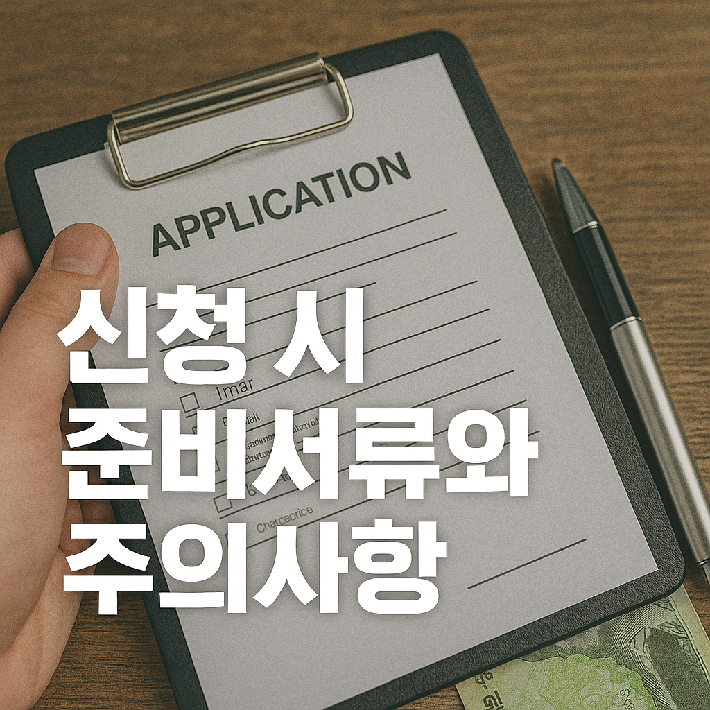 신청 시 준비서류와 주의사항