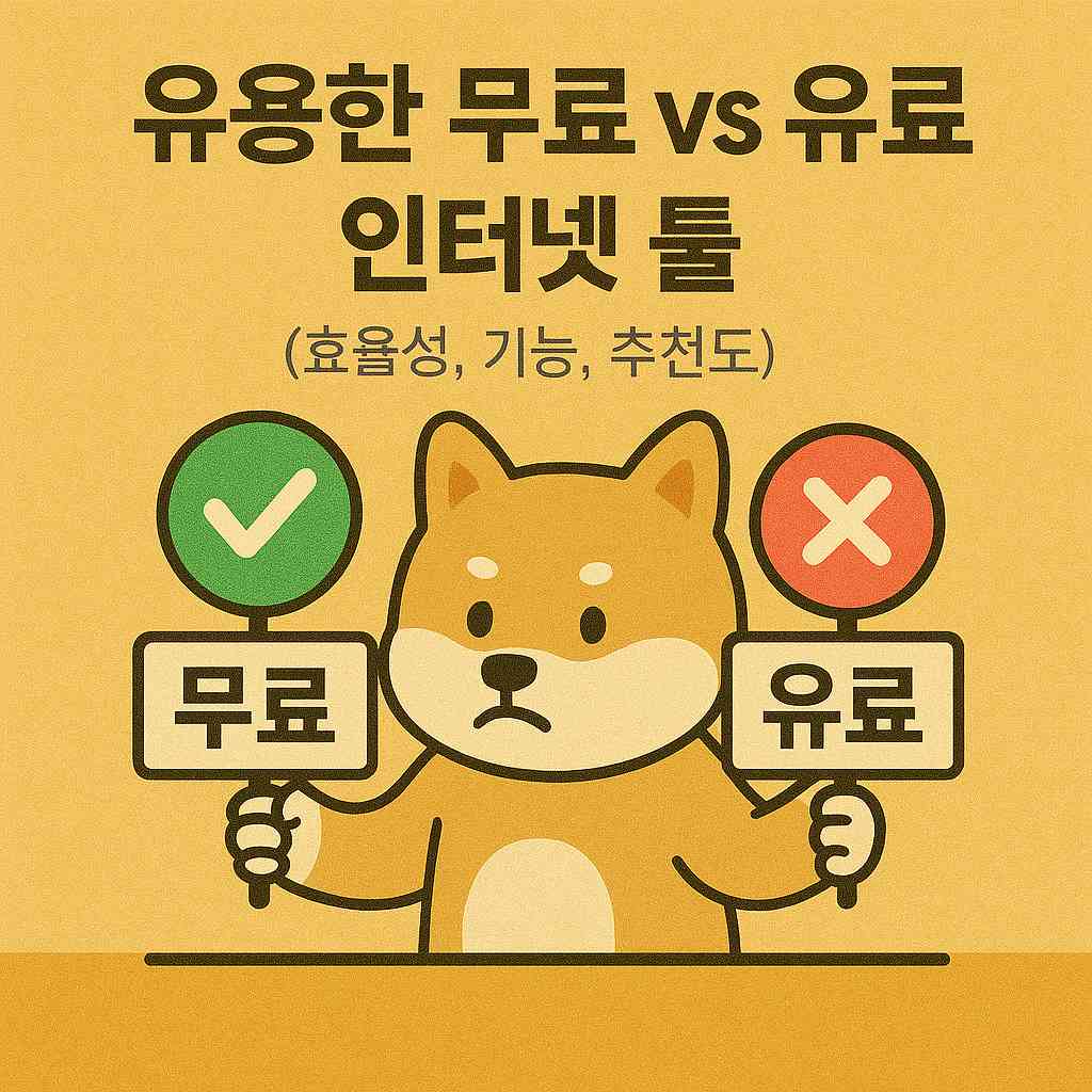 유용한 무료 vs 유료 인터넷 툴