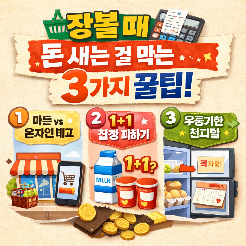 마트/온라인 비교, 1+1 함정, 유통기한 관리