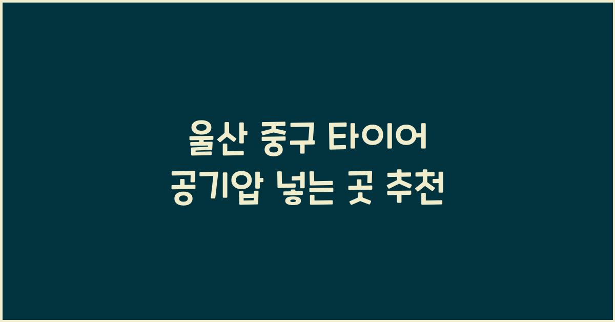 울산 중구 타이어 공기압 넣는 곳