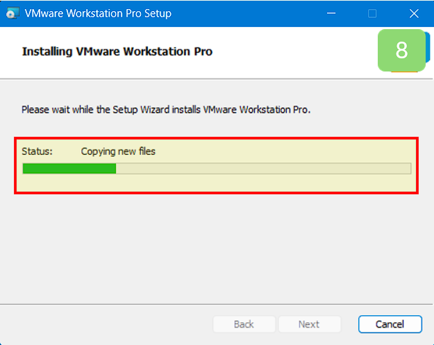 설치 진행 중인 화면입니다.