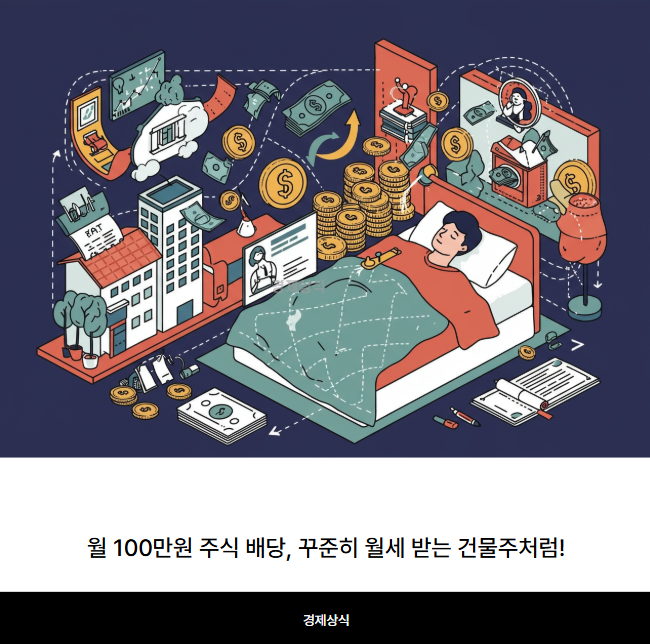 월 100만원 주식 배당, 꿈이 아닌 현실로! 꾸준히 월세 받는 건물주처럼!