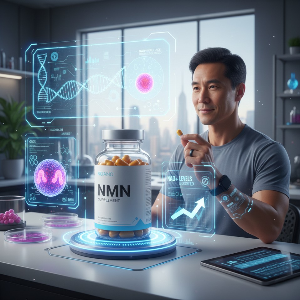 NMN 영양제와 과학 연구 관련 이미지