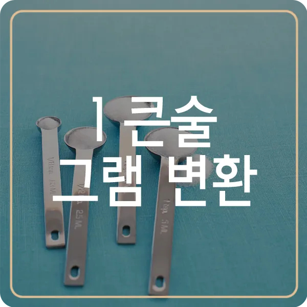 1큰술은 몇g 한큰술 양 정확한 계량법과 요리 팁_1