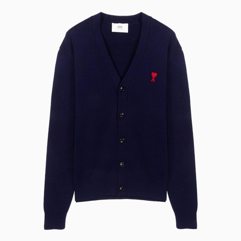 아미 하트 로고 울 가디건 491 HKC001 001