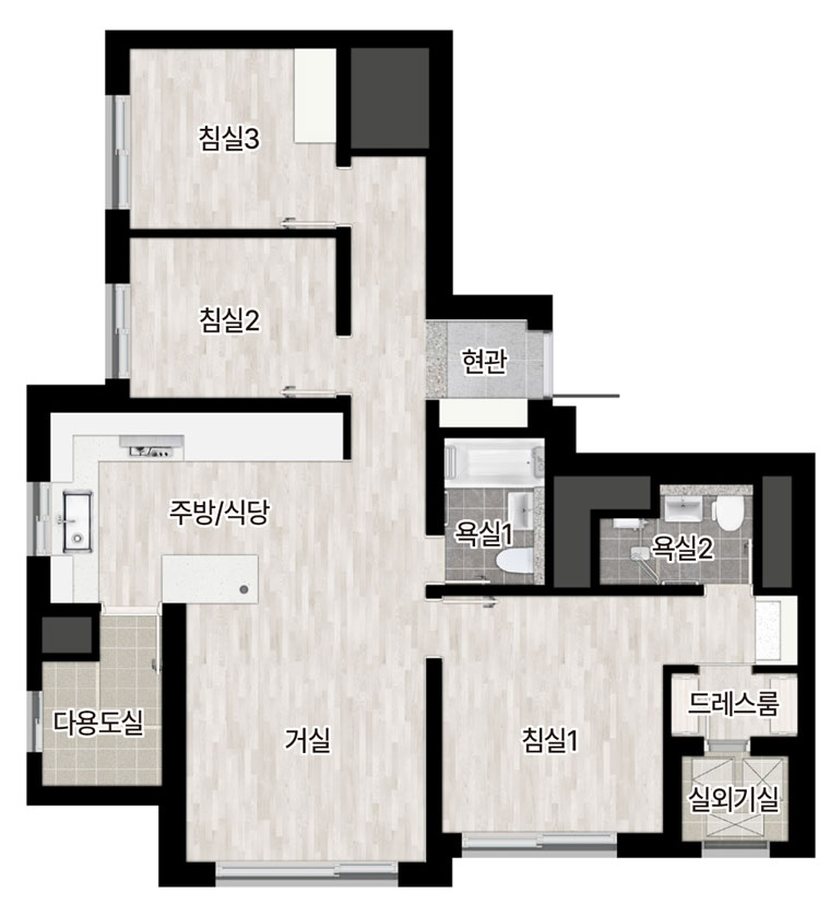 롯데캐슬 위너스포레 59B 타입 평면도