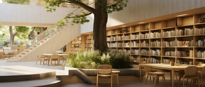 ai생성 이미지"나무 도서관"