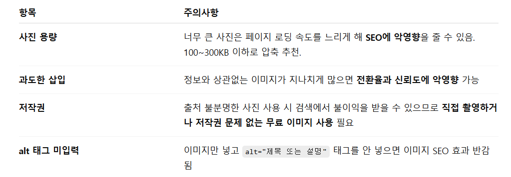본문에 사진 넣을 때 주의사항