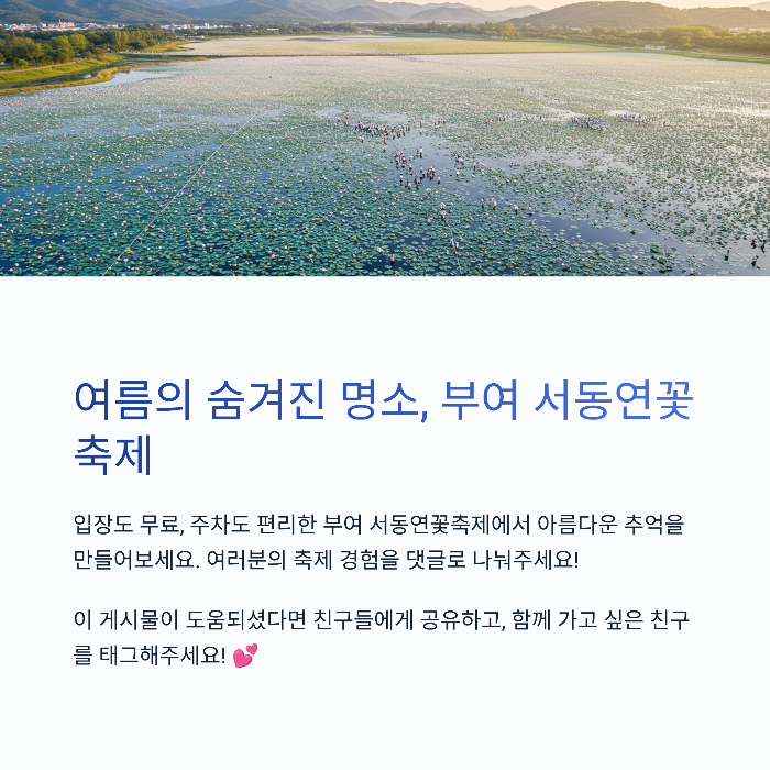 부여 연꽃축제 무료입장