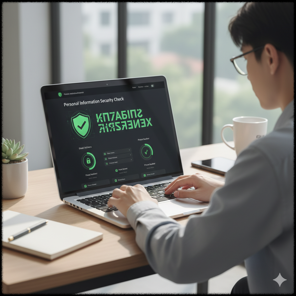 유출 여부를 검사하는 사용자의 모습