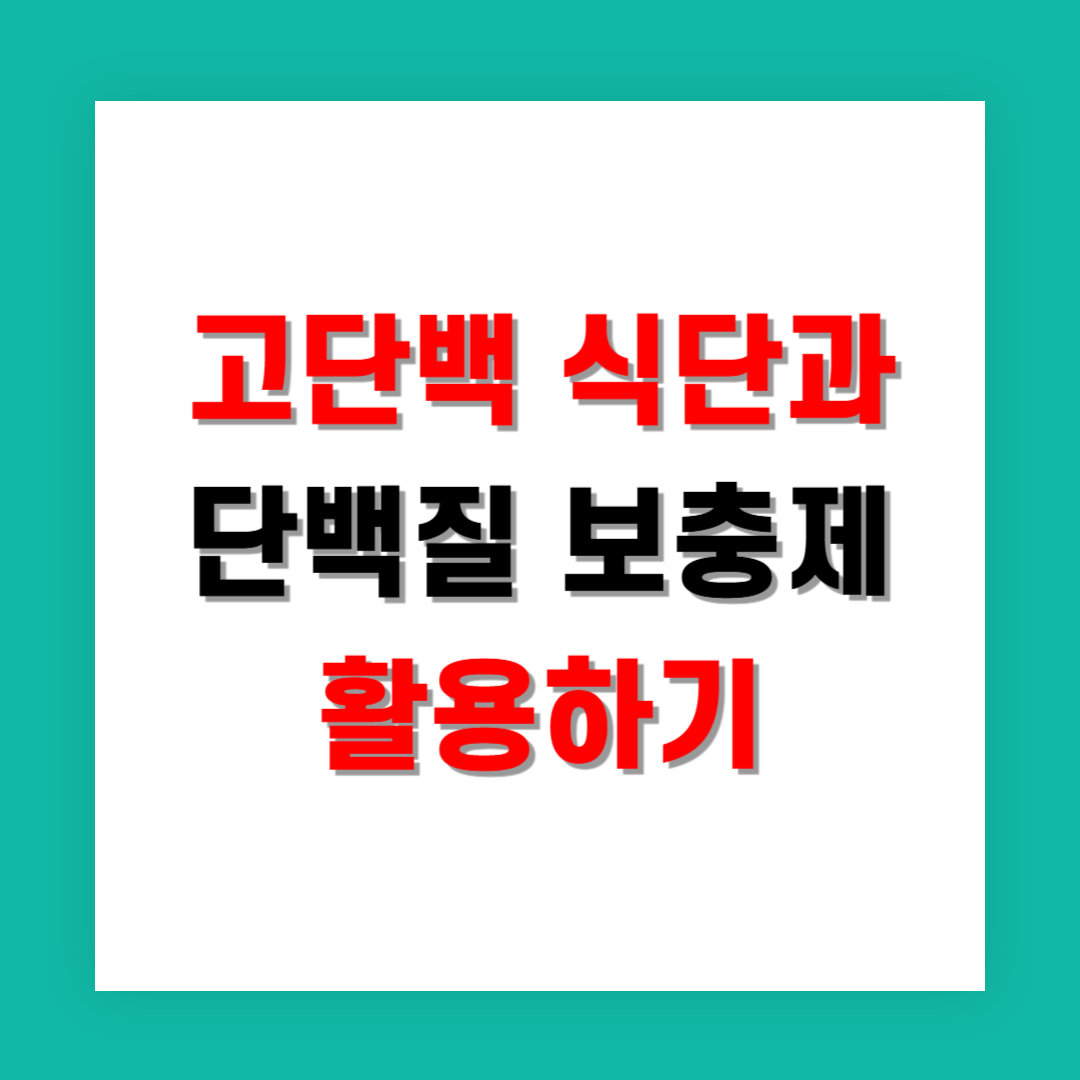 고단백 식단과 단백질 보충제 활용