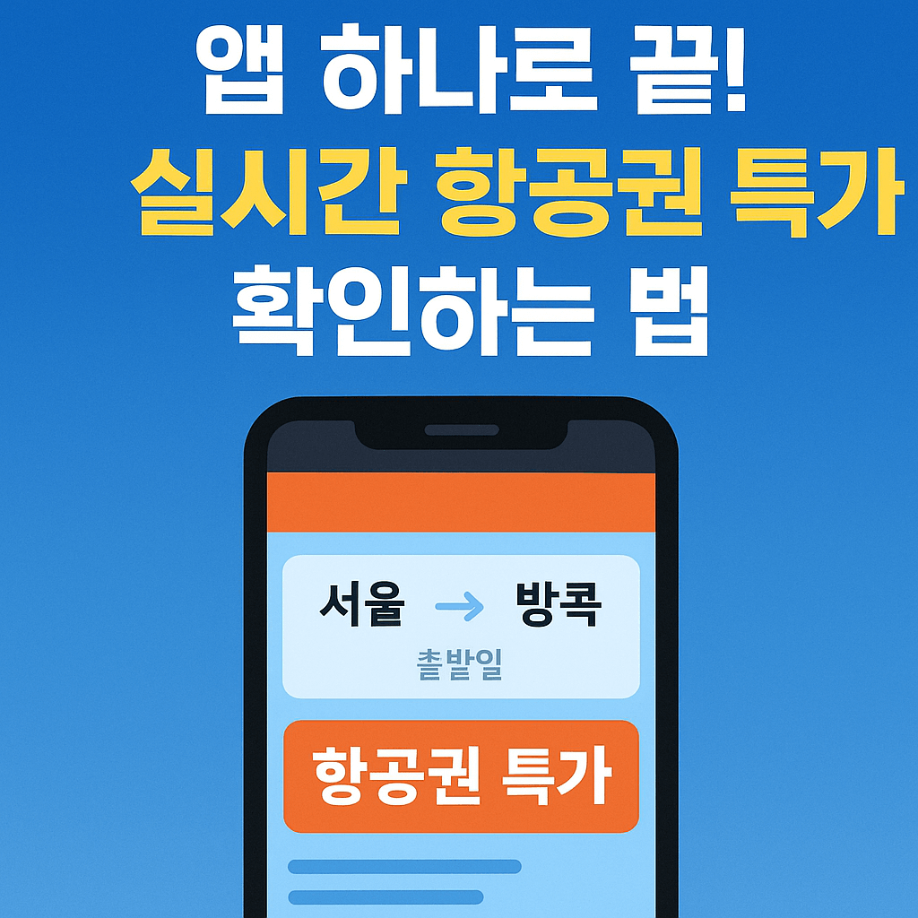 실시간 항공권 특가 알림 설정하는 방법