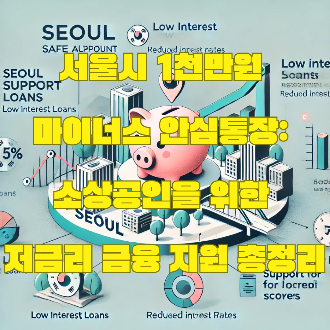 서울시 소상공인 1천만원 마이너스 통장 안심통장 및 금융 지원 정책 총정리