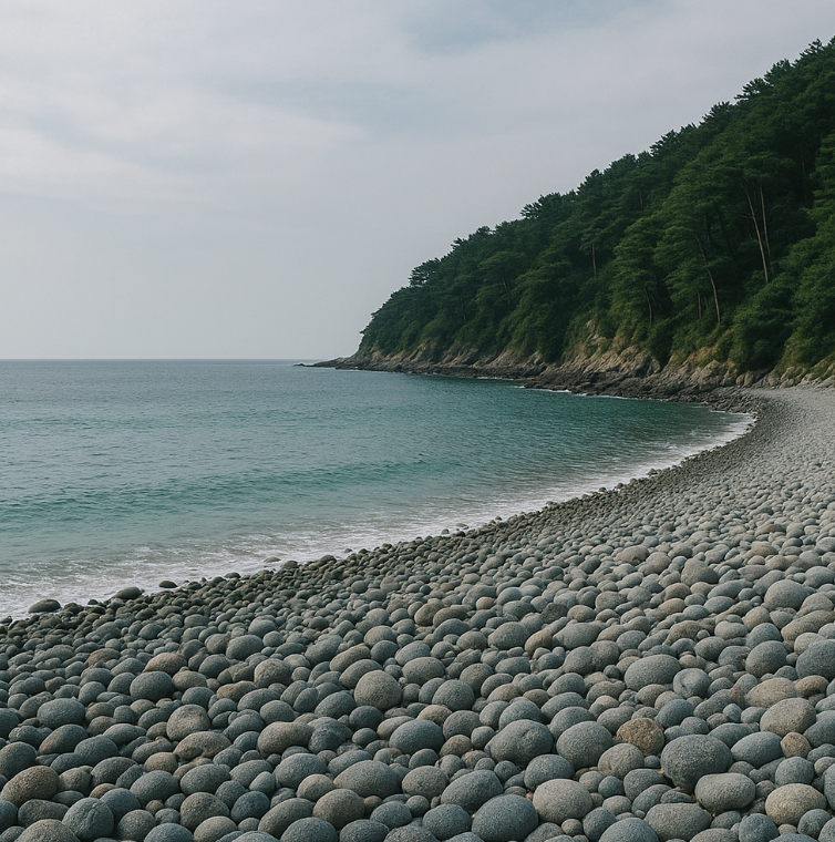 경북 영덕 축산항 근처 몽돌해변