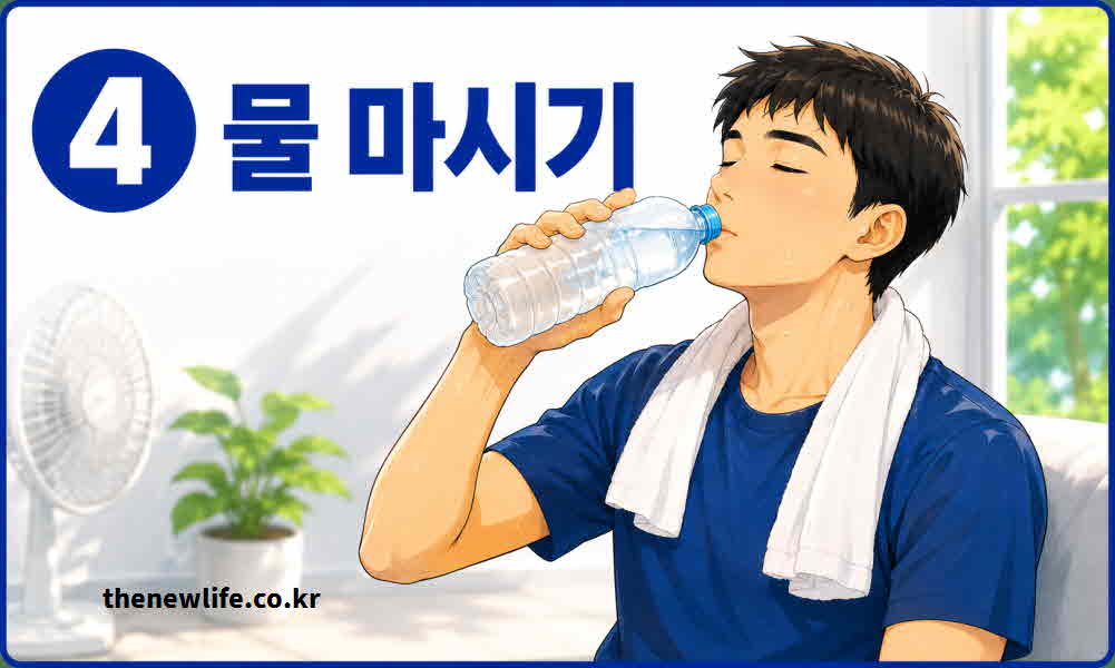 일사병 응급 처치 물 마시기