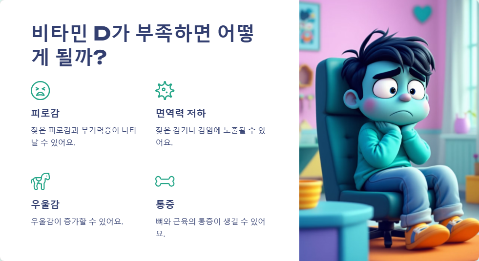 비타민 D의 효능과 부족할 때 나타나는 증상
