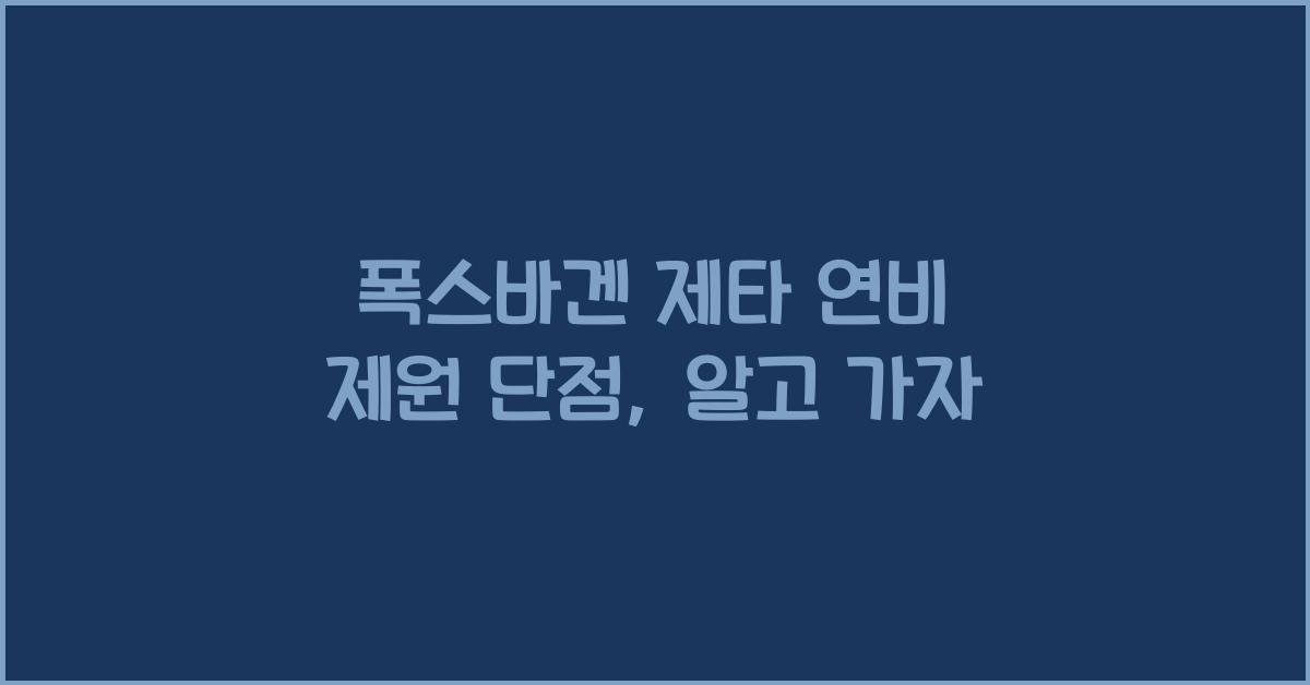 폭스바겐 제타 연비 제원 단점