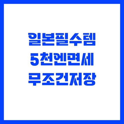 일본 여행 필수 쇼핑 리스트 5,00..