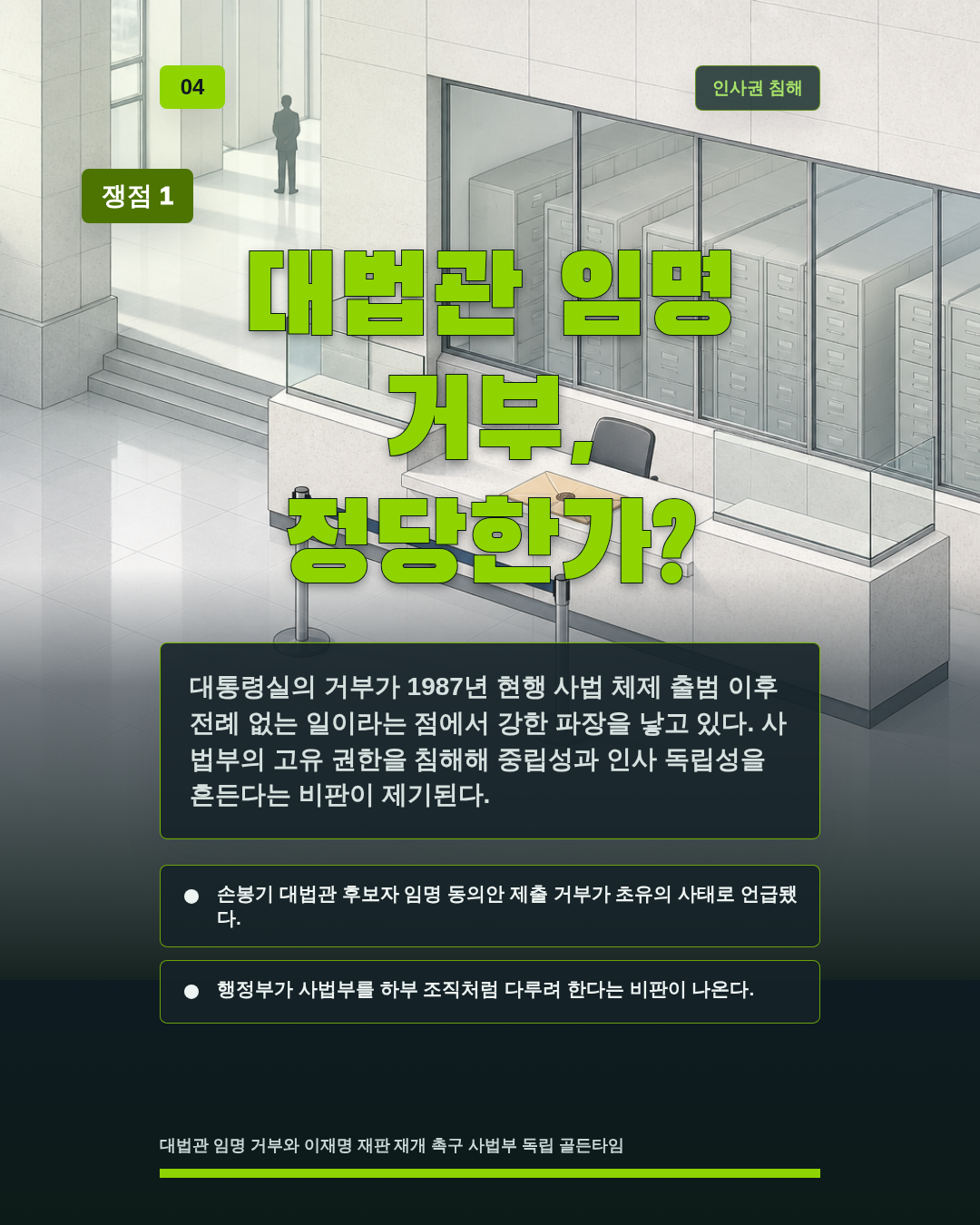 대법관 임명 거부, 정당한가?