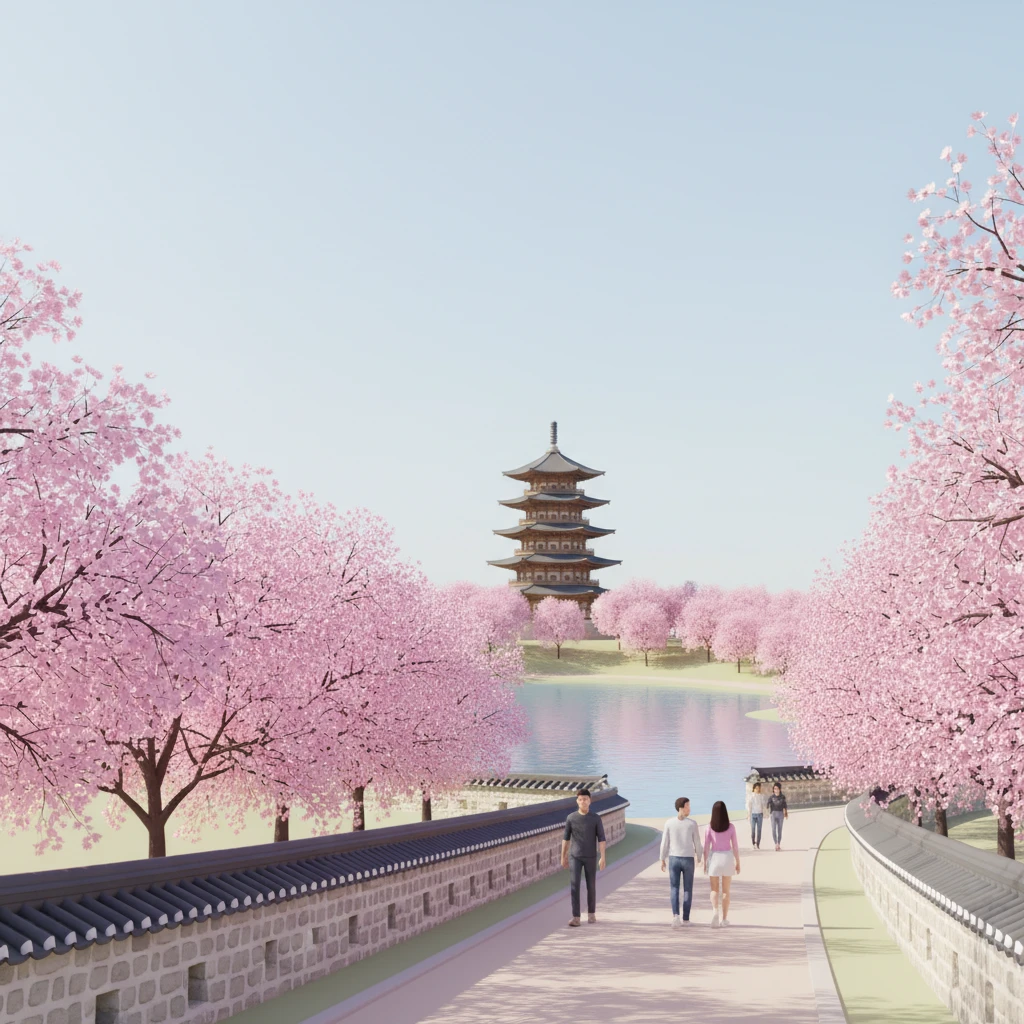 경주 벚꽃 개화일과 축제 일정 주차장..