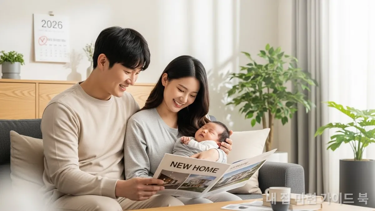 2026년 신생아 특별공급 혜택을 알아보는 한국인 가족