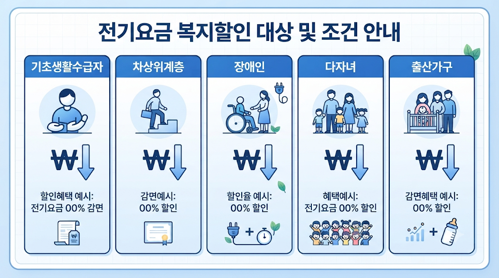 전기요금 복지할인 대상별 할인금액 2026