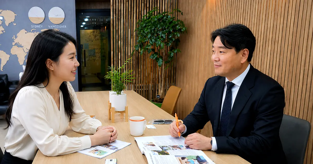 뉴질랜드 어학연수 상담 모습