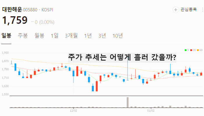 해운 물류 관련주 대장주 테마주 주식 TOP7