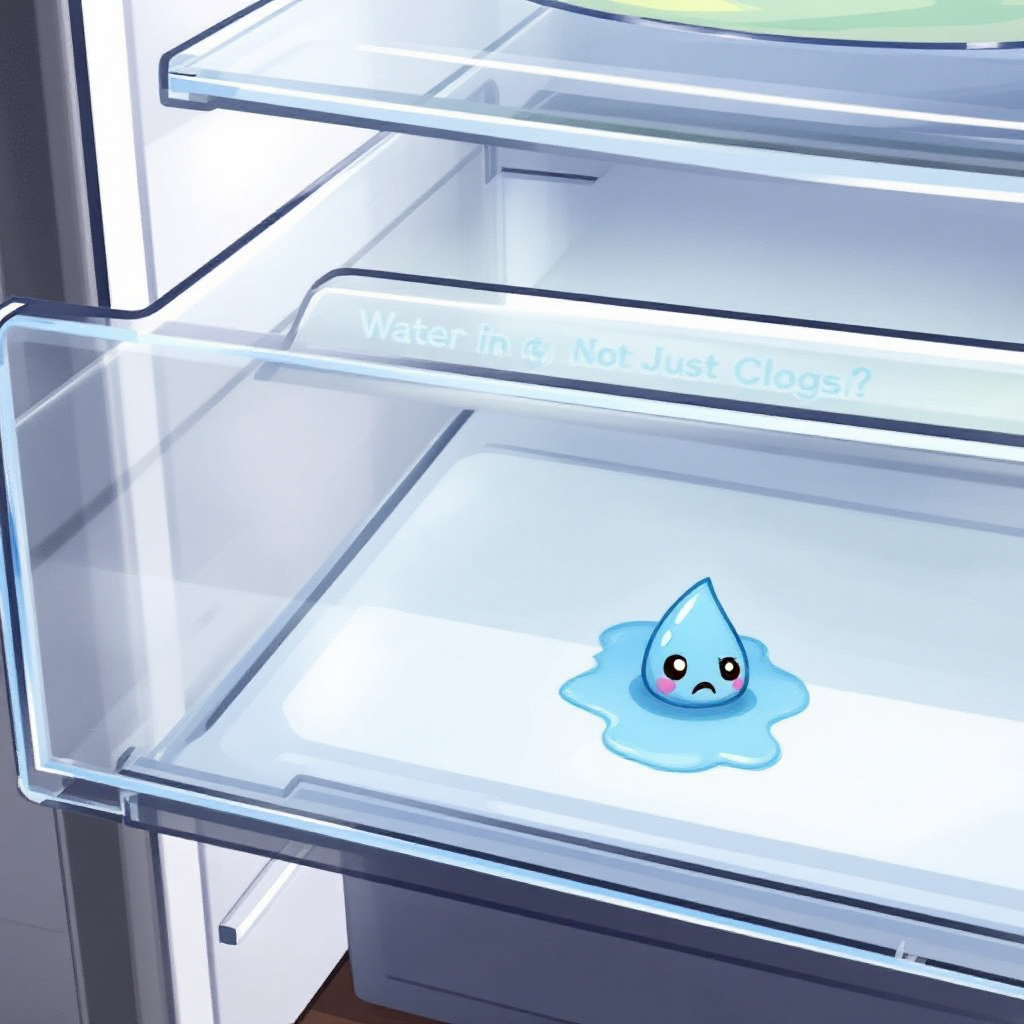 냉장고 야채실에 물이 고인 현상을 설명하는 썸네일 이미지입니다.