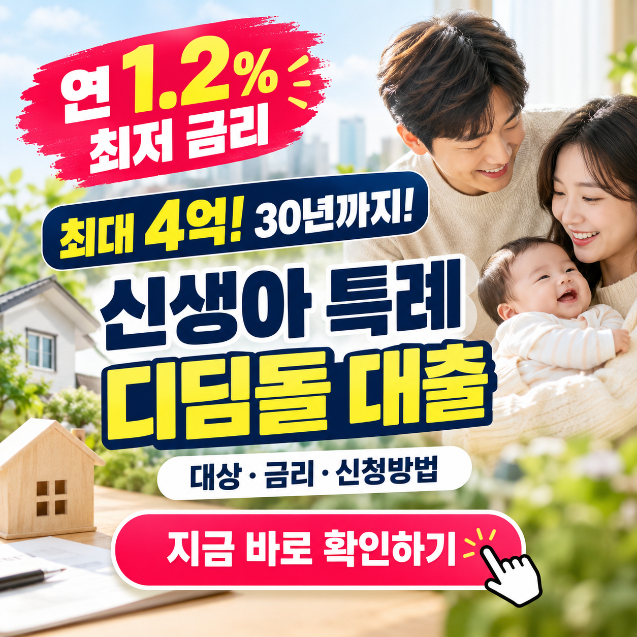 "연 1.2%로 4억원 대출 받으실 분?!" - 신생아 특례 디딤돌 대출 신청방법 ❘ 금리 조건부터 한도까지 이거 하나면 끝!
