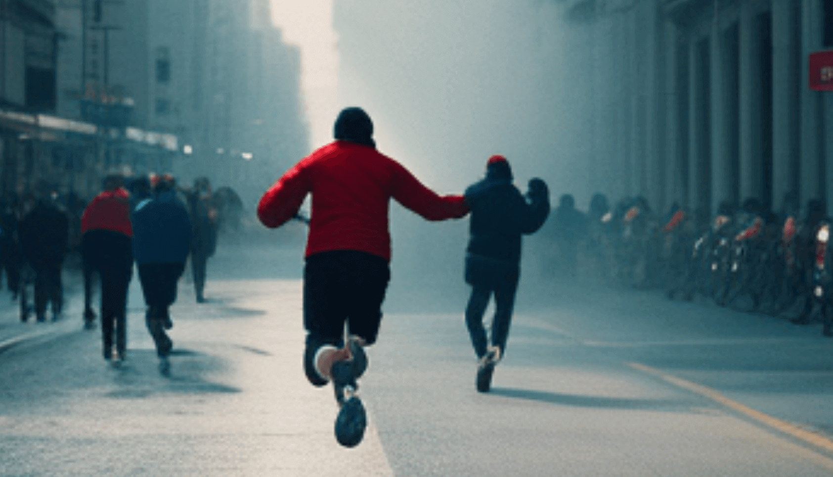 People run away to get out of the danger zone.