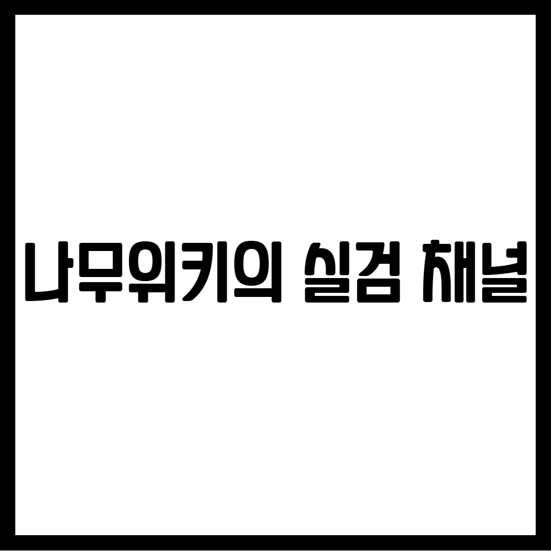 나무위키의 실검 채널