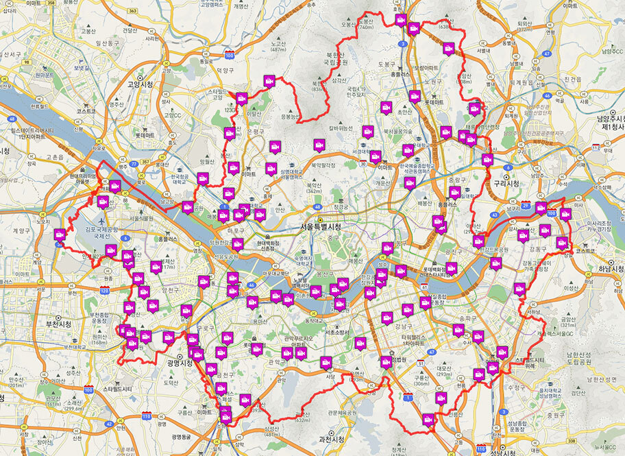 서울 차량배기가스5등급 운행제한 단속 시스템 설치 위치