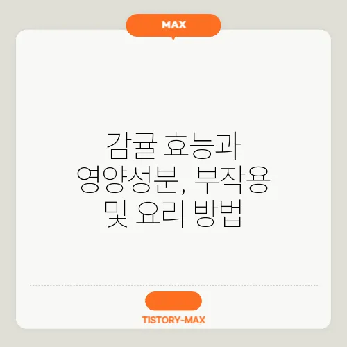 감귤 효능과 영양성분, 부작용 및 요리 방법