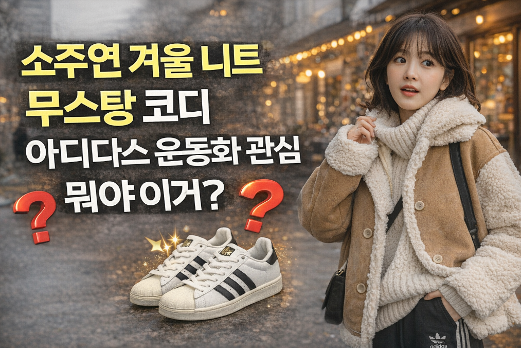 소주연 겨울 무스탕 아디다스 운동화 코디, 이 조합이 핫한 이유?