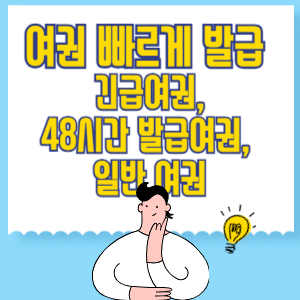 여권 빠르게 발급 (긴급여권, 48시간 발급여권, 일반 여권)