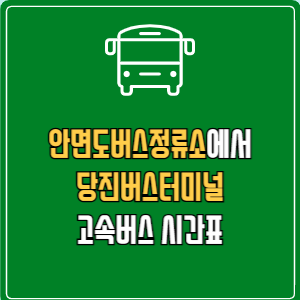 안면도버스정류소에서 당진버스터미널 고속버스 시간표 요금 예매