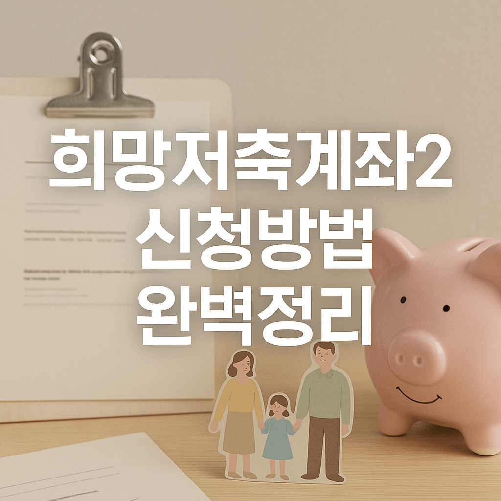 희망저축계좌2 신청방법, 자격요건부터 혜택까지 완벽정리