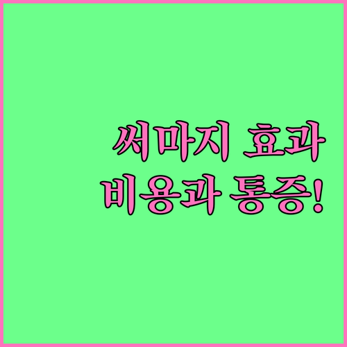 써마지 FLX 효과 및 600샷 비용..