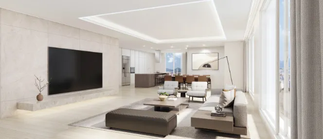 서울원 아이파크 펜트하우스 거실 모습