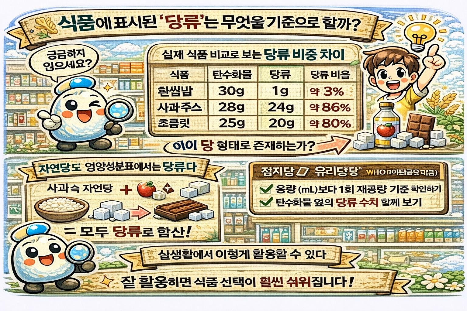 식품에 표시된 ‘당류’는 무엇을 기준으로 할까