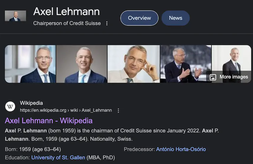 크레딧 스위스 CEO