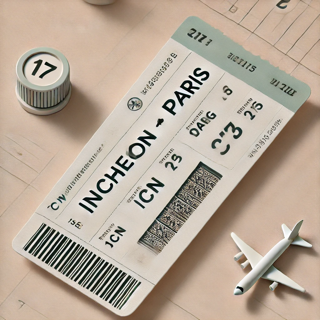 인천발 파리행 비행기티켓