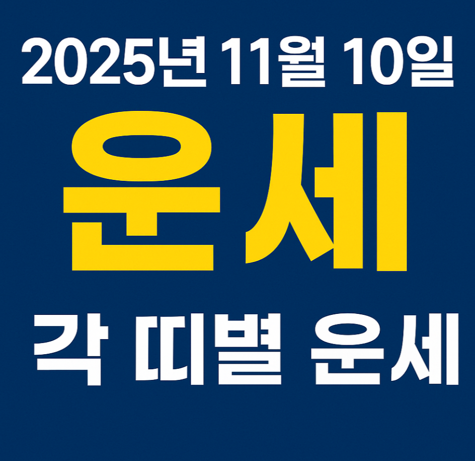 2025년 11월 10일 운세