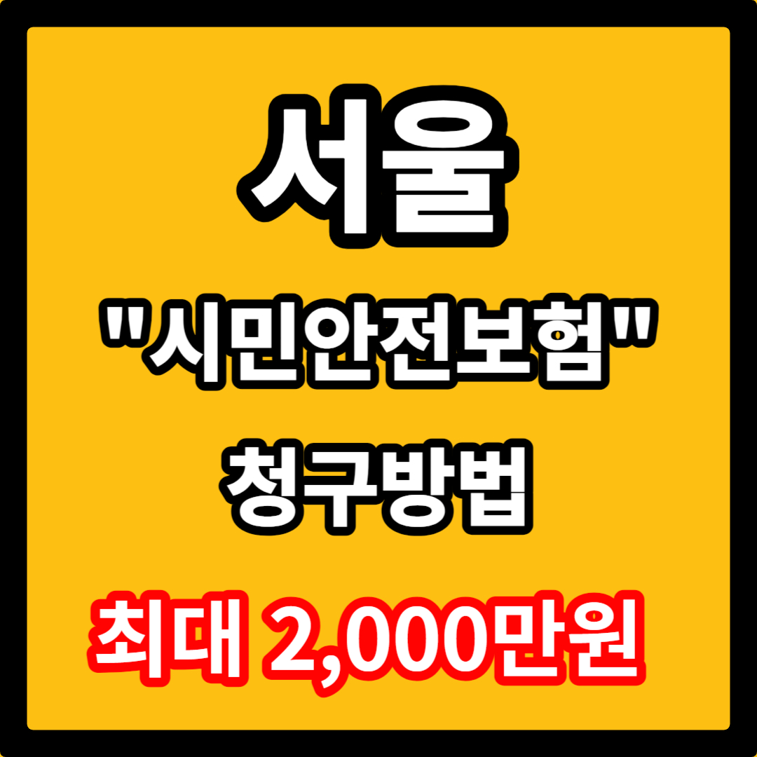 서울시민안전보험 보장 최대2천만원 혜택