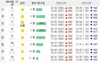 서해안 물때표 2025 조수간만 갯벌체험 낚시 일정 정리_13