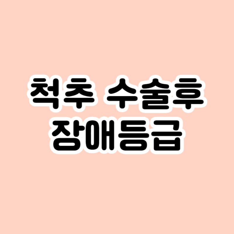 척추 수술후 장애등급